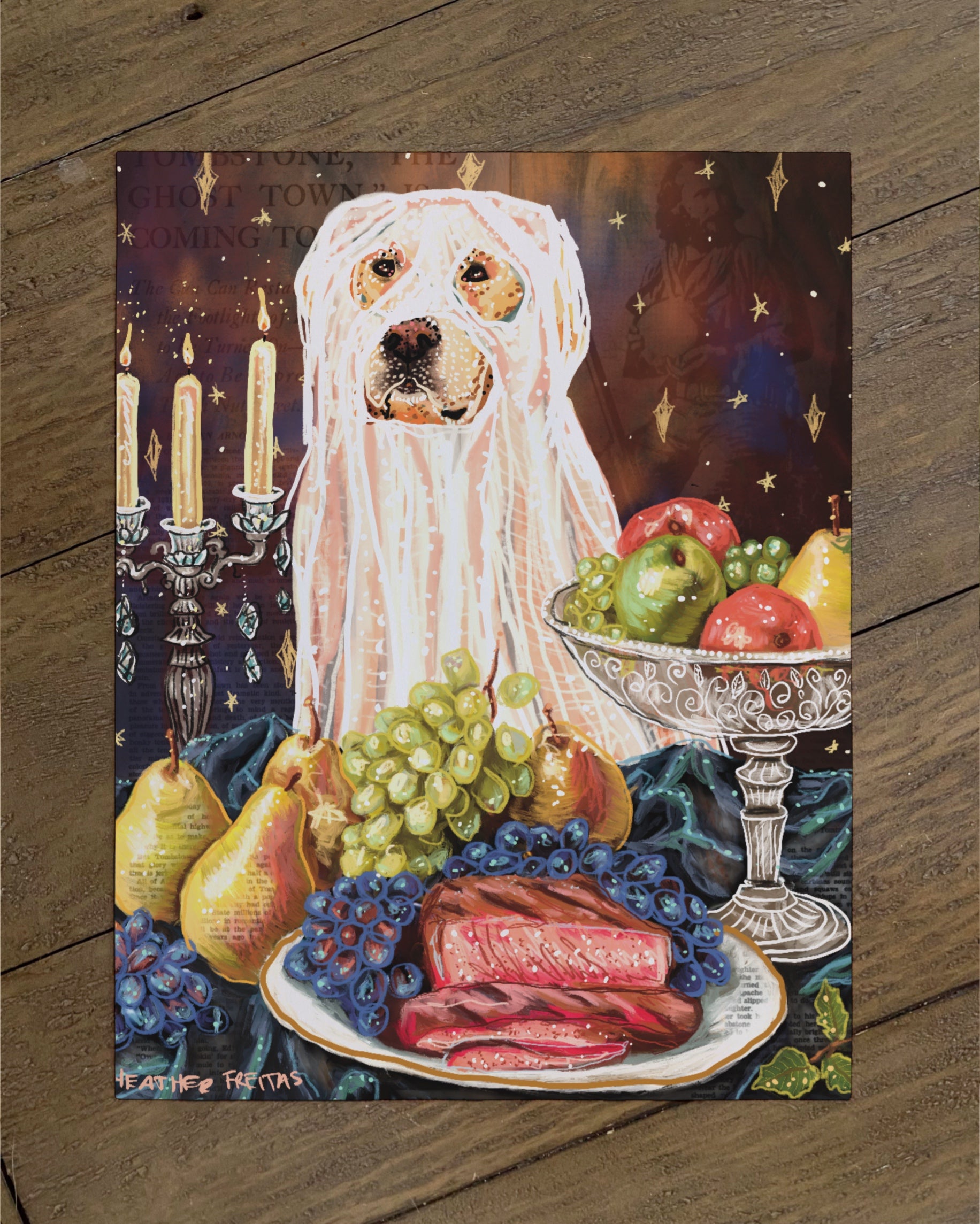 Golden Retriever- Build Your Own Dining Dog Paper Print