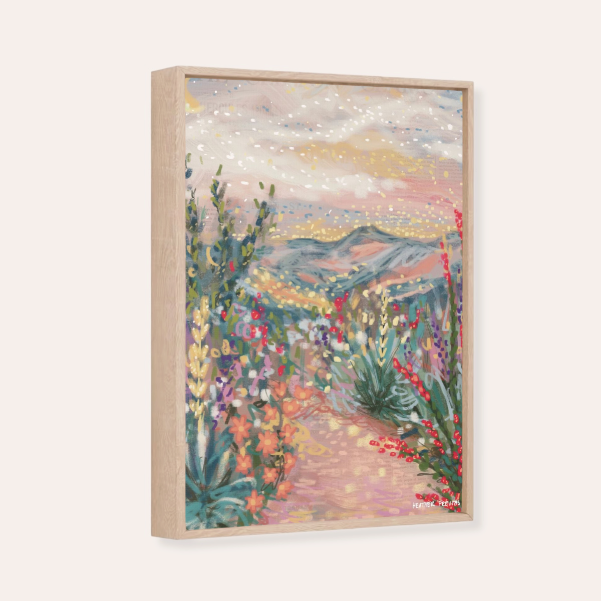 Pastel Desert Framed Fine Art Canvas Print