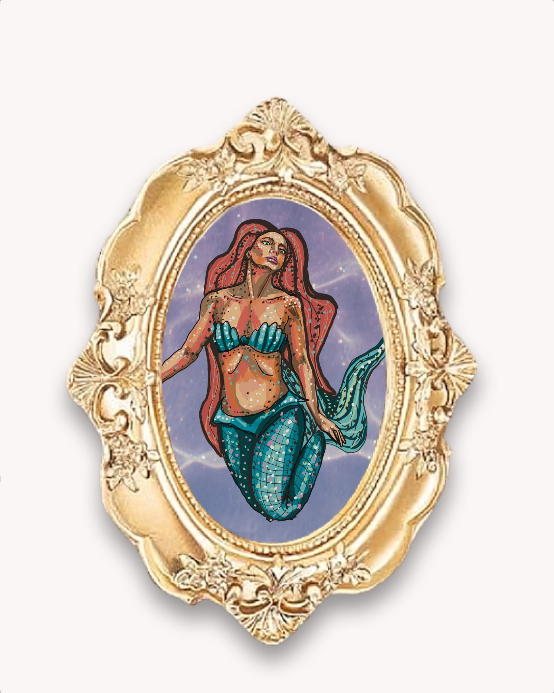Mermaid Framed Magnet ( Small )