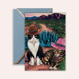 Cowboy Cats Frameable Greeting Card
