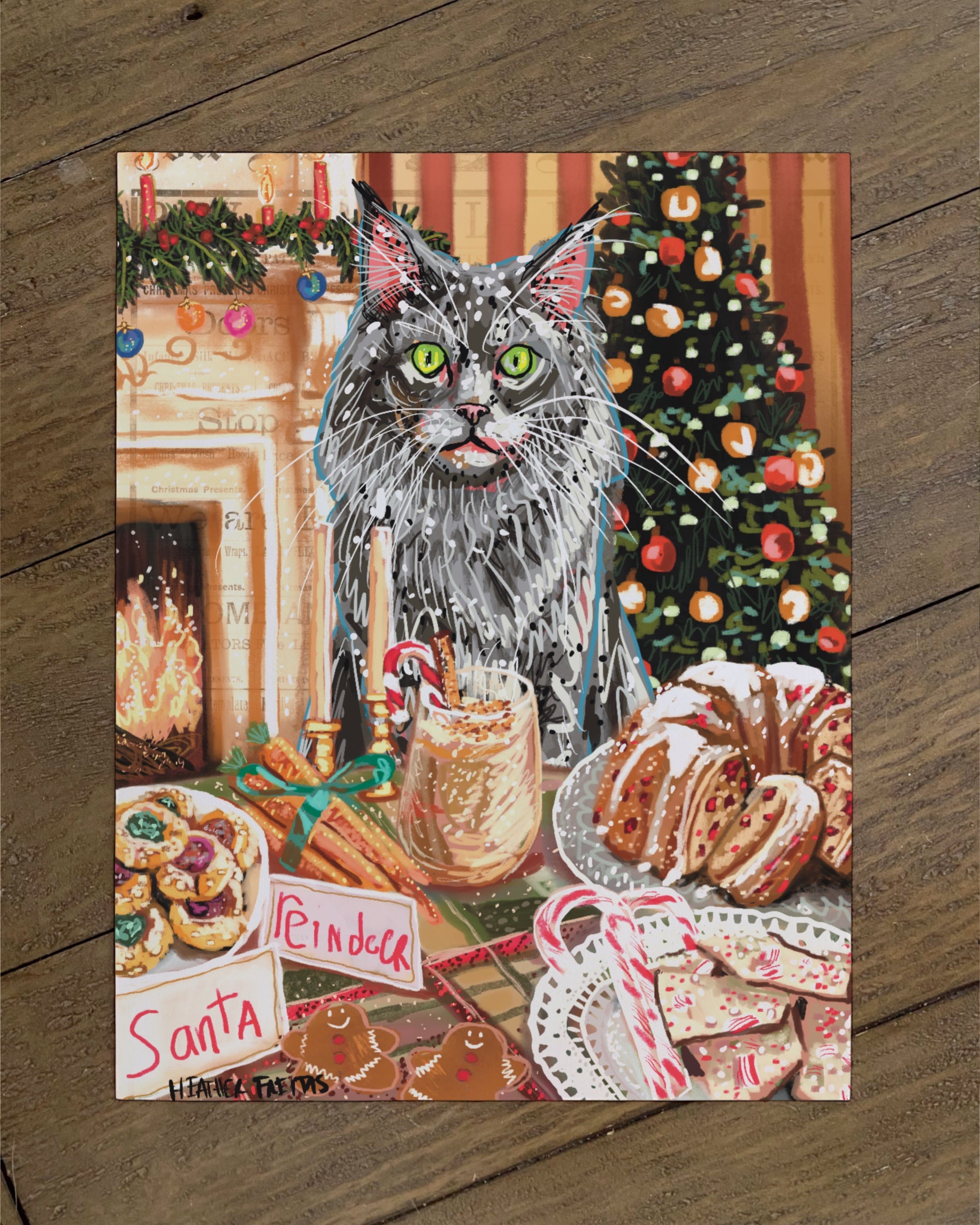Long Hair Gre Cat - Build Your Own Fancy Feast Cat Paper Print