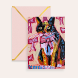 Calico With Bow Fine Art Greeting Card