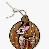 Wood Fawn Hand Painted Ornament