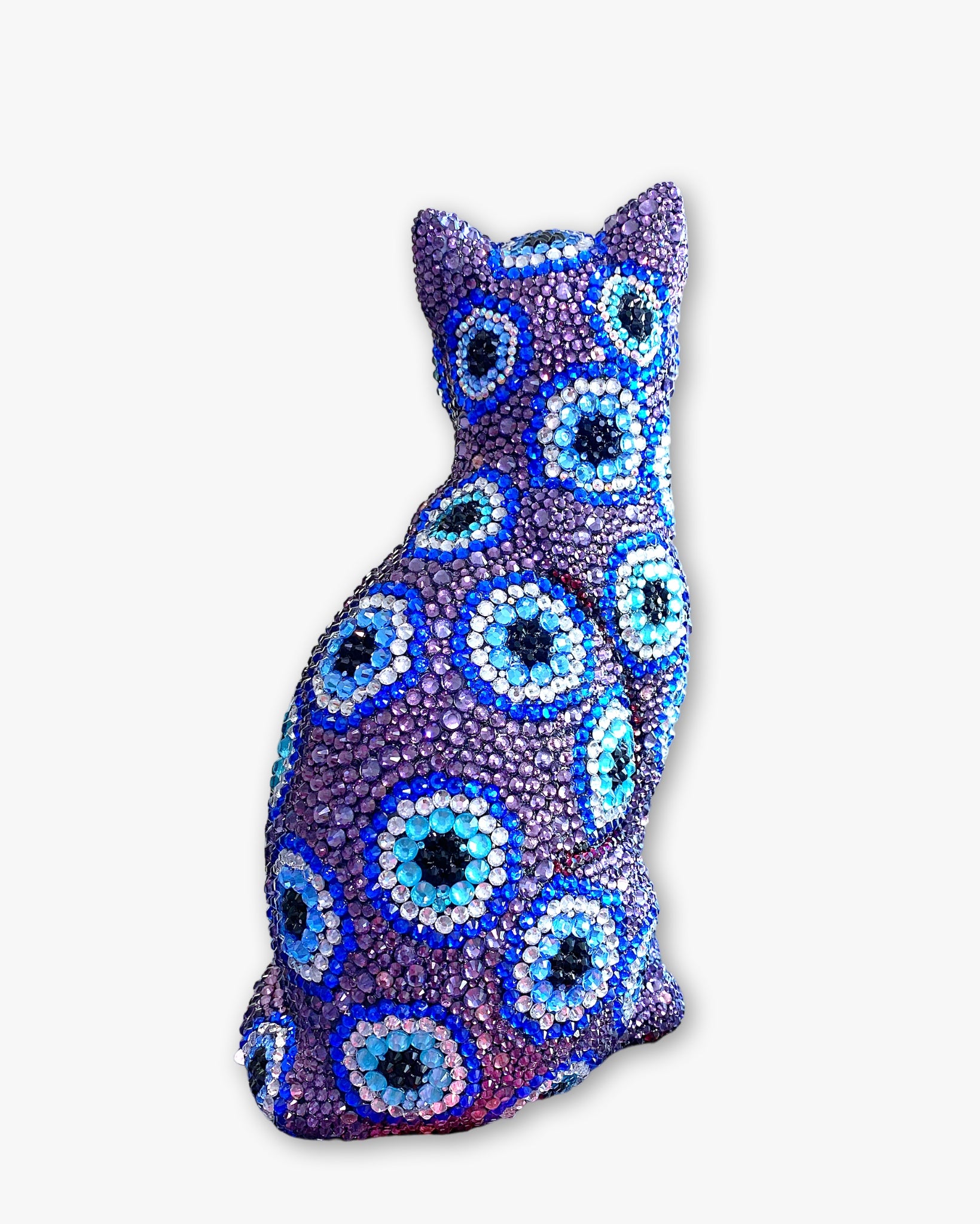 Amethyst Evil Eye Crystal Cat Sculpture - Heather Freitas - fine art home deccor
