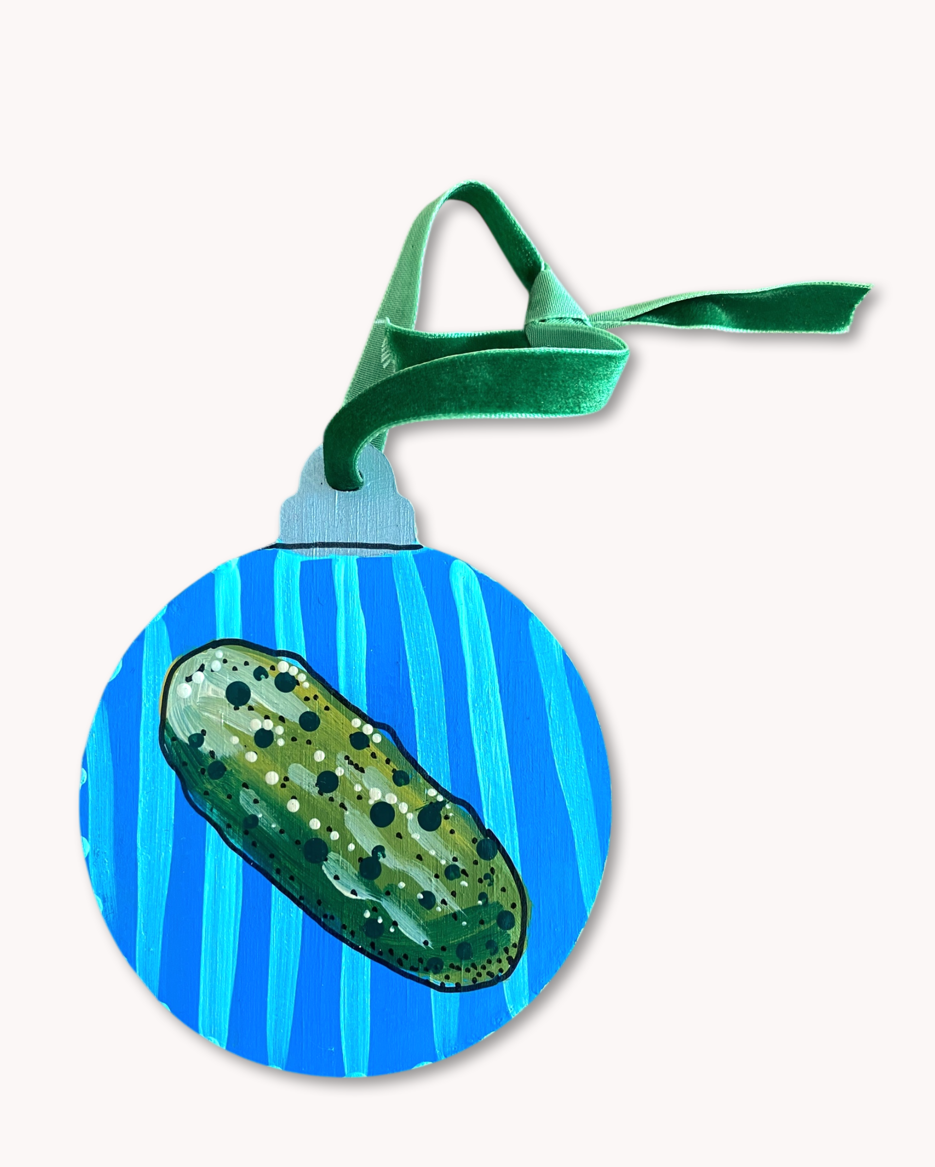 Periwinkle Pickle Hand Painted Ornament