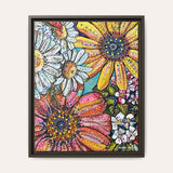 Flower Power Framed Fine Art Canvas Print