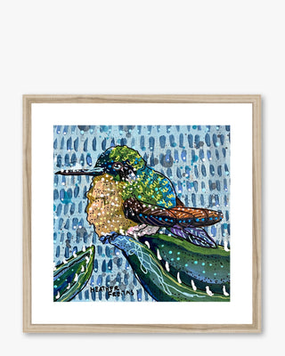 Aloe Hummingbird Framed & Mounted Print - Heather Freitas - fine art home deccor