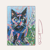 Lilac Cat Cutting Board / Trivet