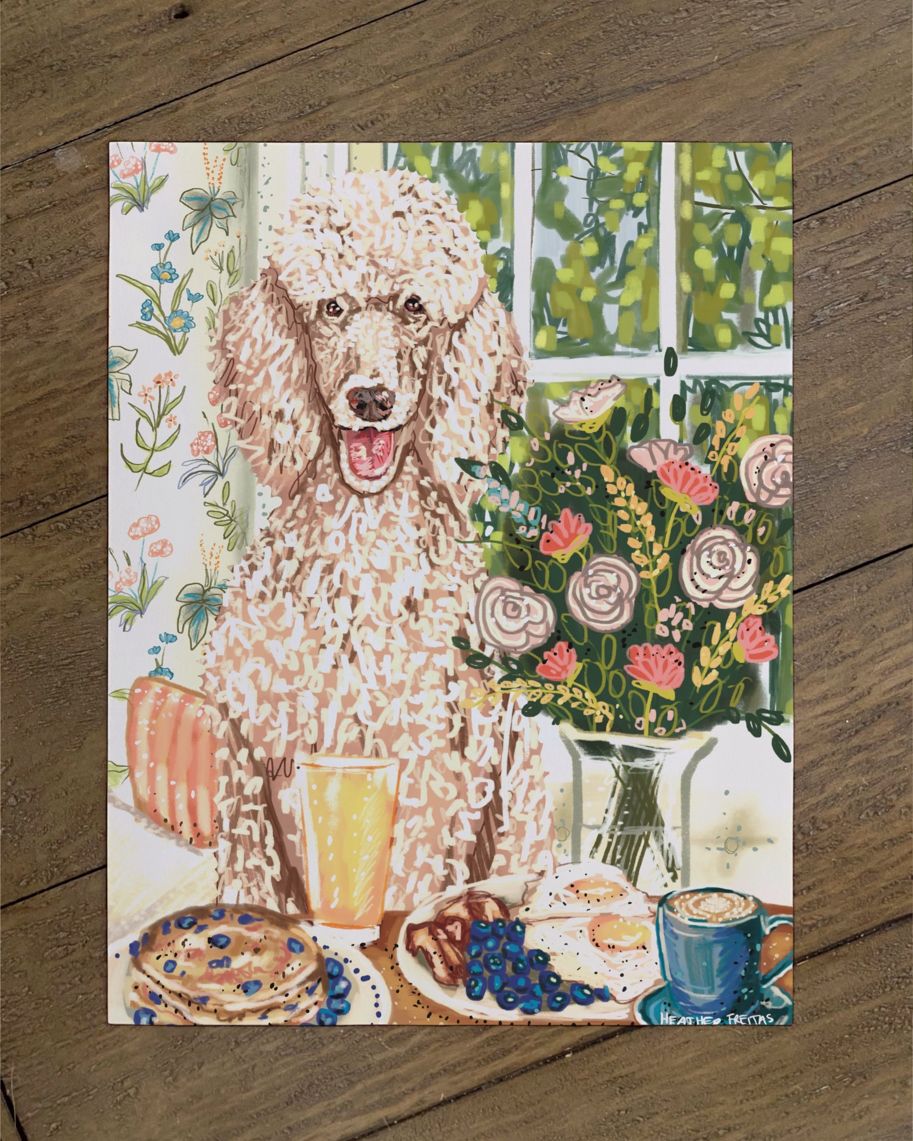 Standard Poodle - Build Your Own Dining Dog Paper Print