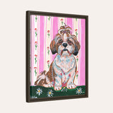 Shih Tzu Dog Framed Fine Art Canvas Print