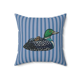 Loon Velveteen Throw Pillow