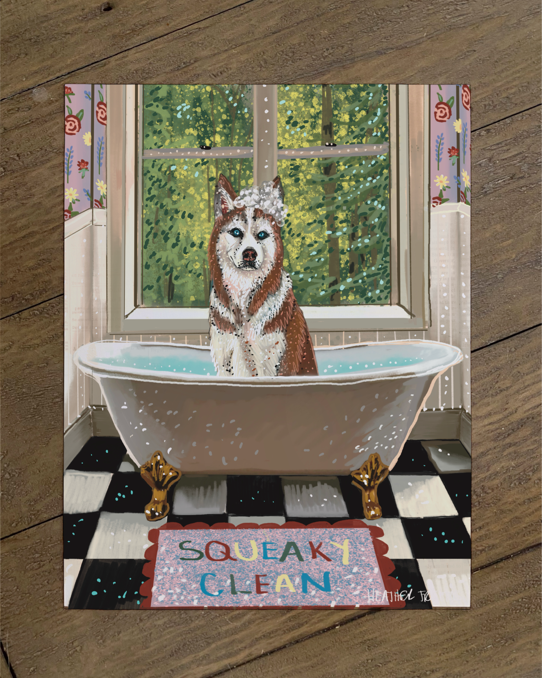 Husky - Build Your Own Pet Portrait Paper Print