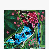 Pieces Of Me Blue Mushroom Forest Skull ( Original Painting )