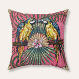 Parrot Paradise Velveteen Throw Pillow