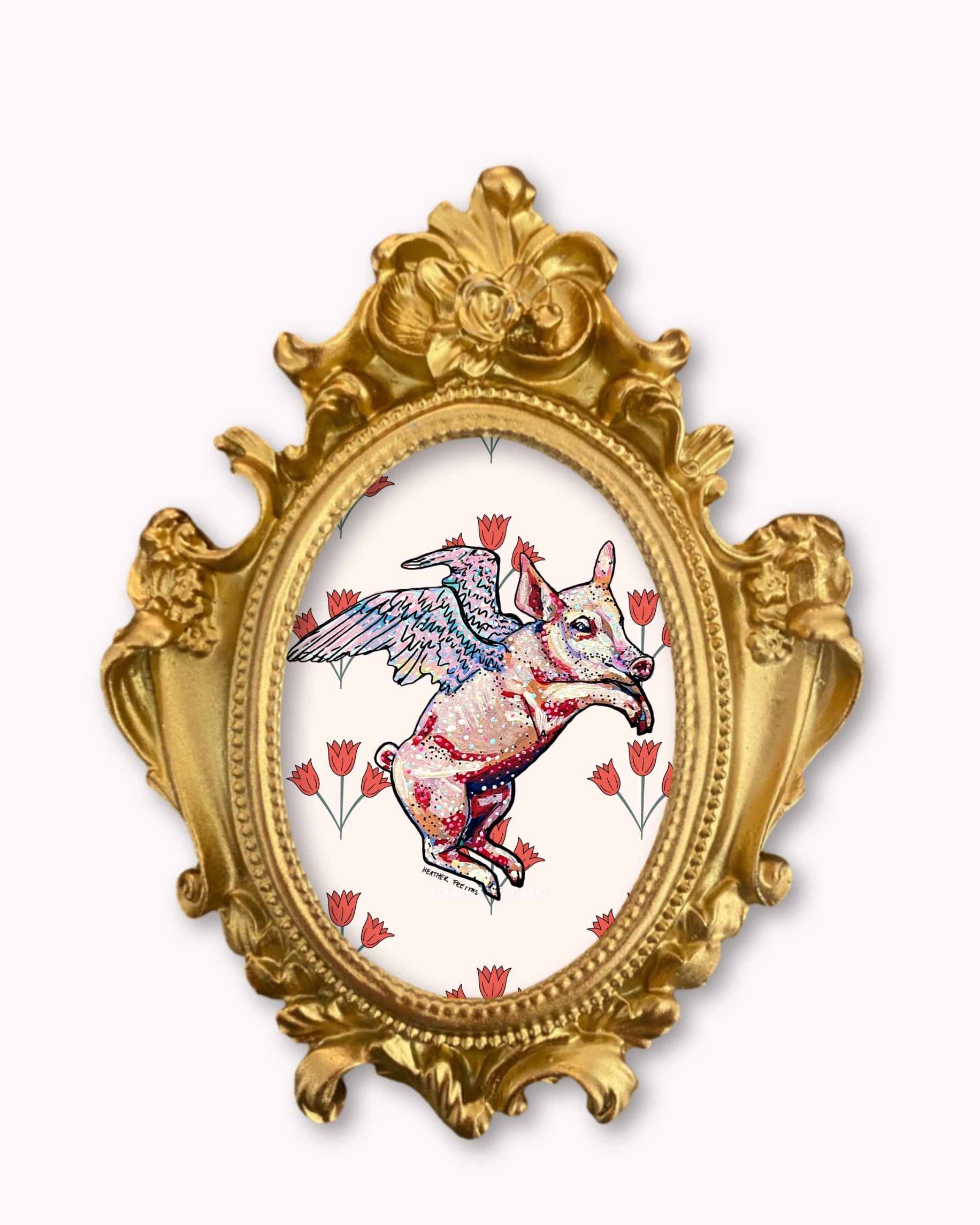 Flying Pig - Mini framed print
