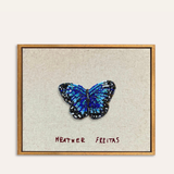 Blue Butterfly Beaded Wall Art