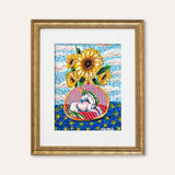 Daylight To Dusk Unicorn Vase ( Framed Original Oil Pastel  )