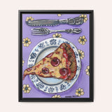 Porcelain Pizza Framed Fine Art Canvas Print