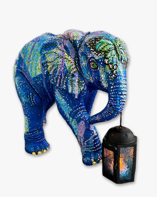 Trails Elephant ( Hand Painted Lighted Sculpture )