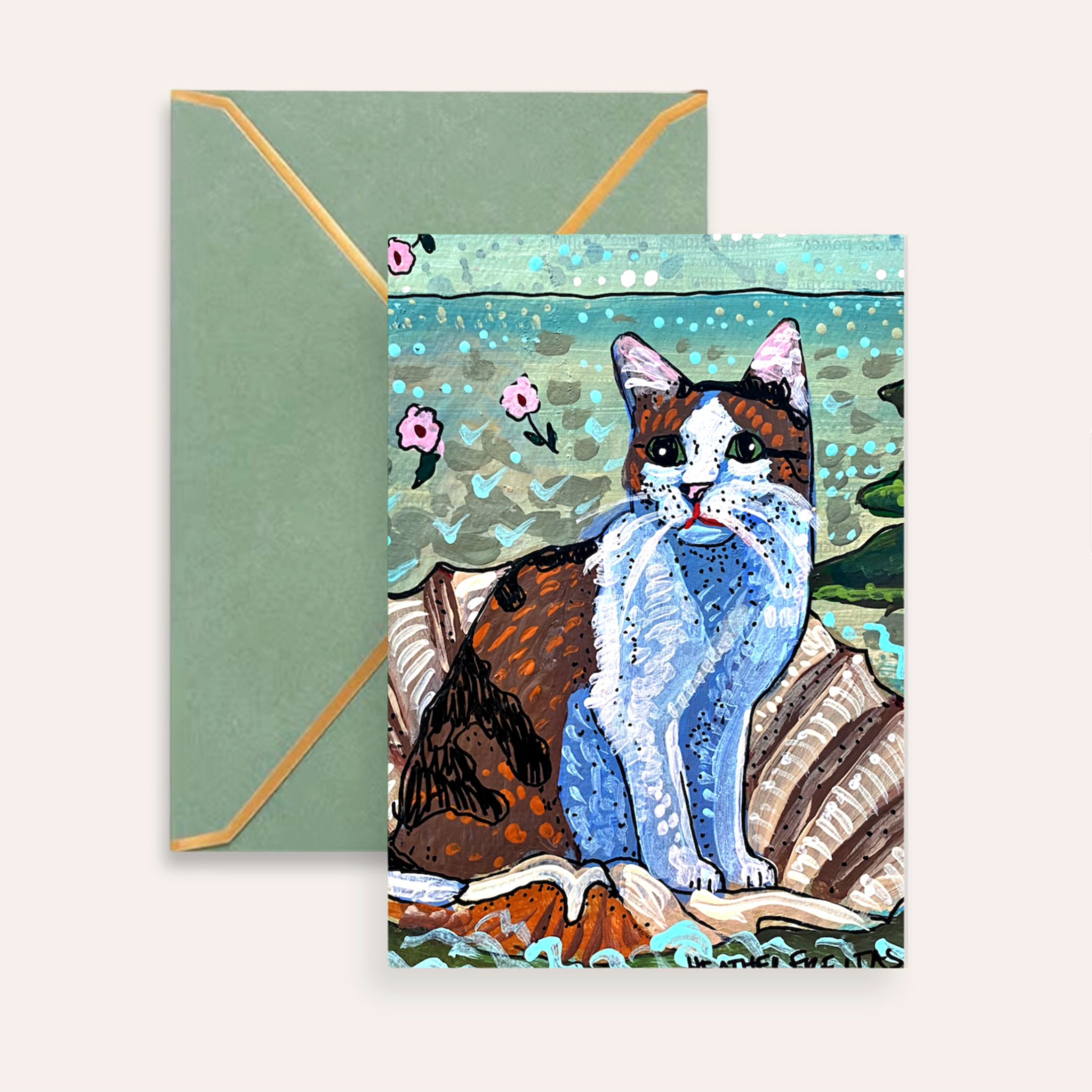 Venus Calico Cat Fine Art Greeting Card
