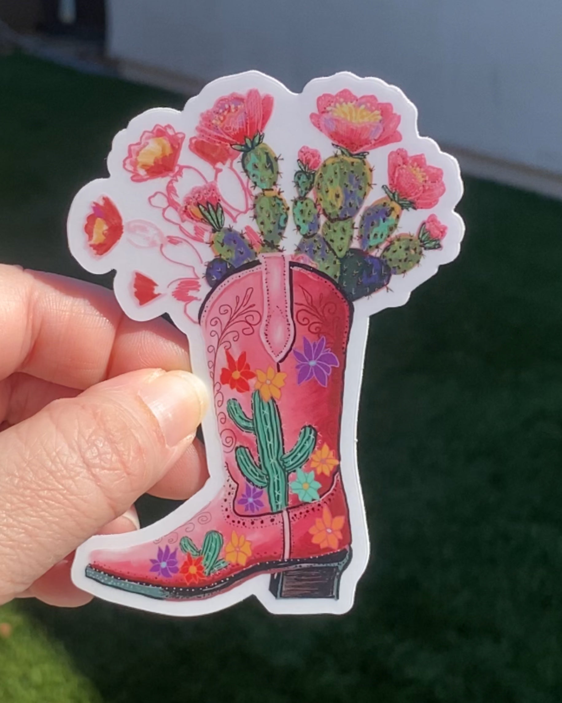 Cactus Boot Sticker ( Clear )