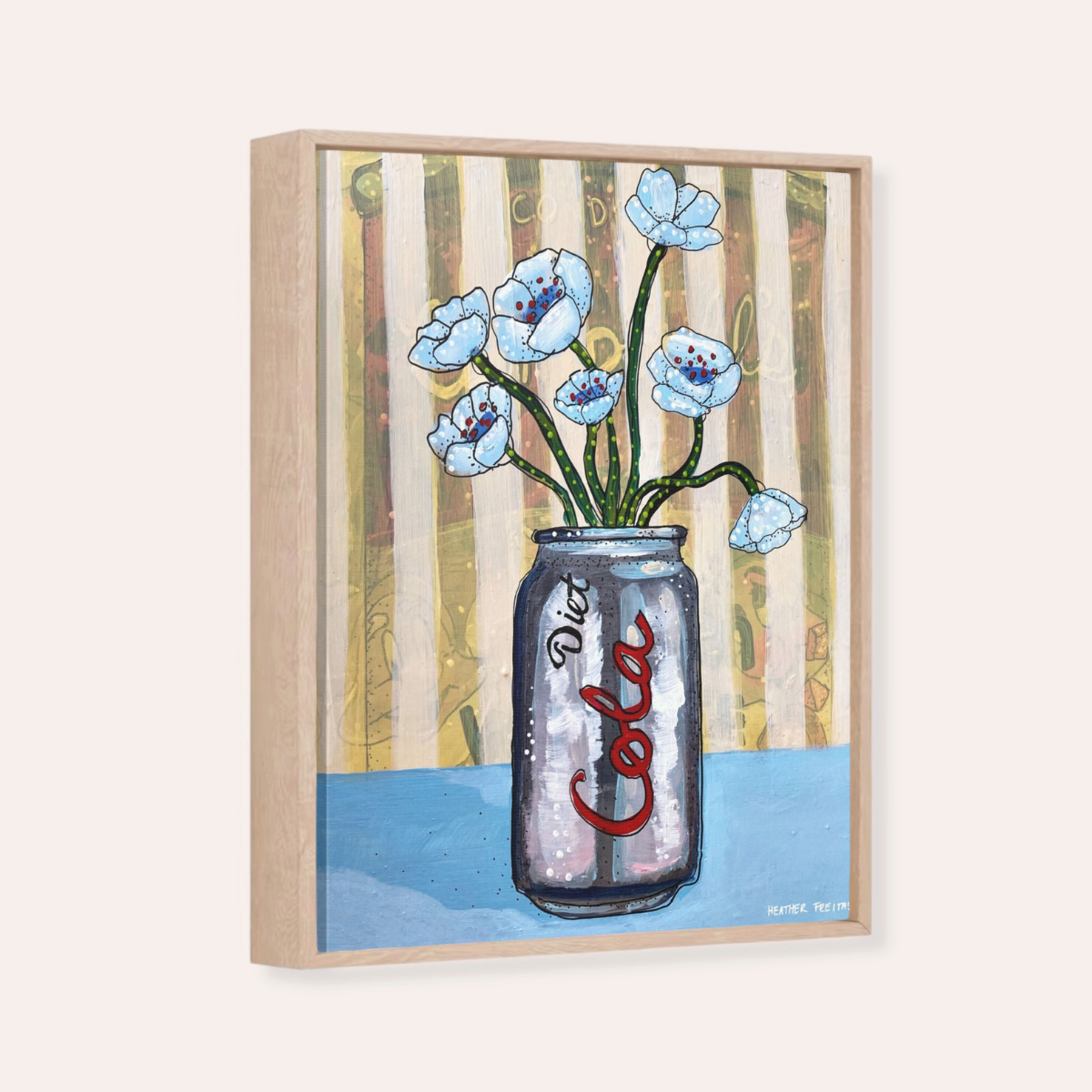 Diet Cola Framed Fine Art Canvas Print