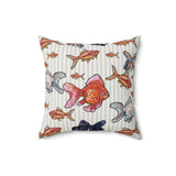 Goldfish Velveteen Throw Pillow