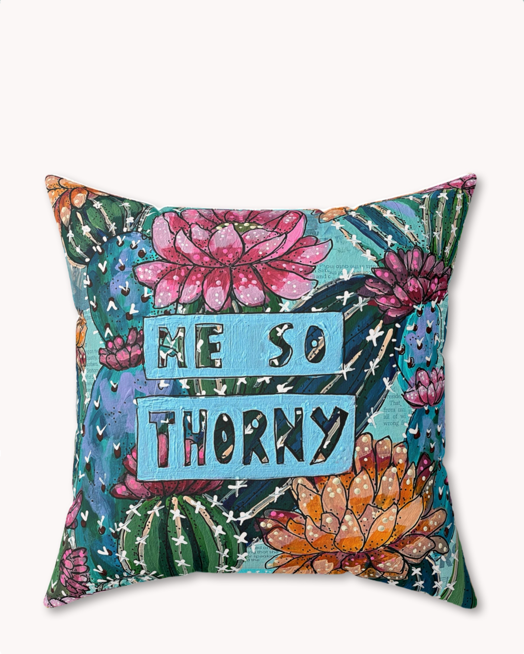 Me So Thorny Decorative Faux Suede Throw Pillow