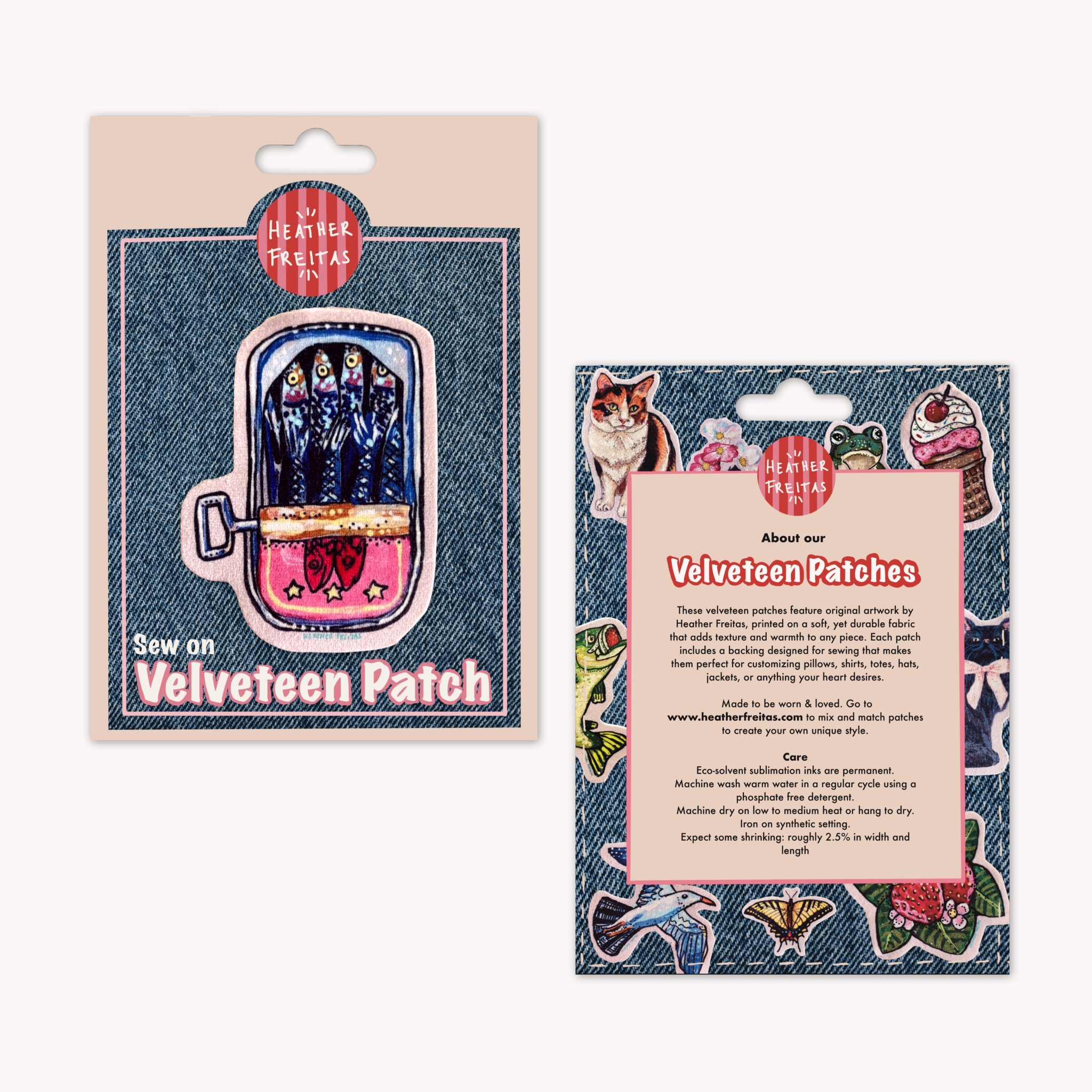 Sardines - Sew On Velveteen Patch