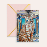 Royal Castle Cat Fine Art Greeting Card