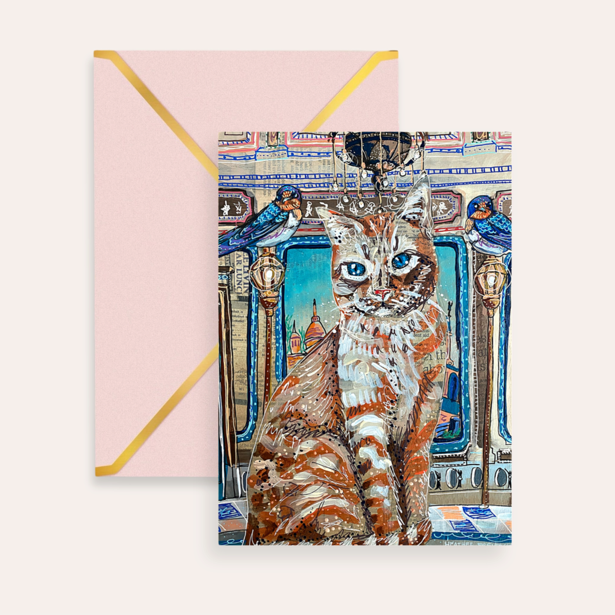 Royal Castle Cat Fine Art Greeting Card