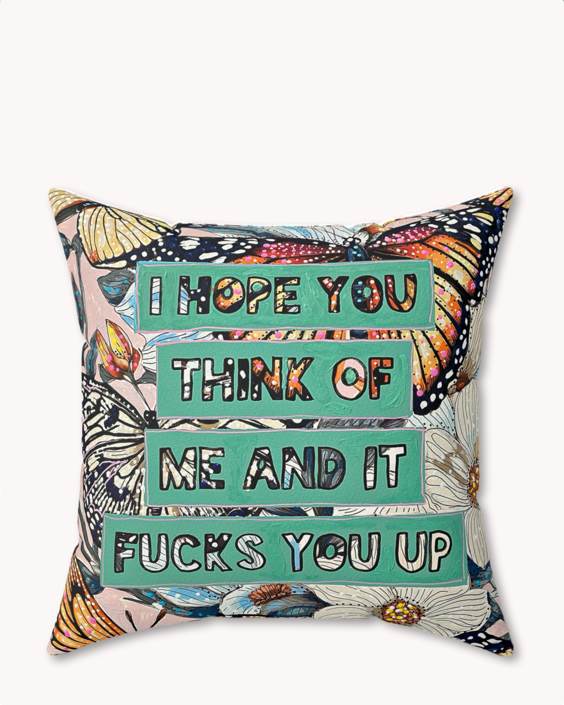 I Hope You Think Of Me Decorative Faux Suede Throw Pillow