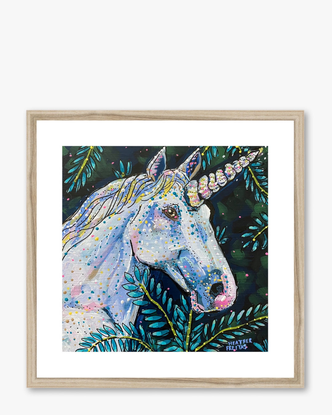 Emerald Unicorn Framed & Mounted Print - Heather Freitas - fine art home deccor