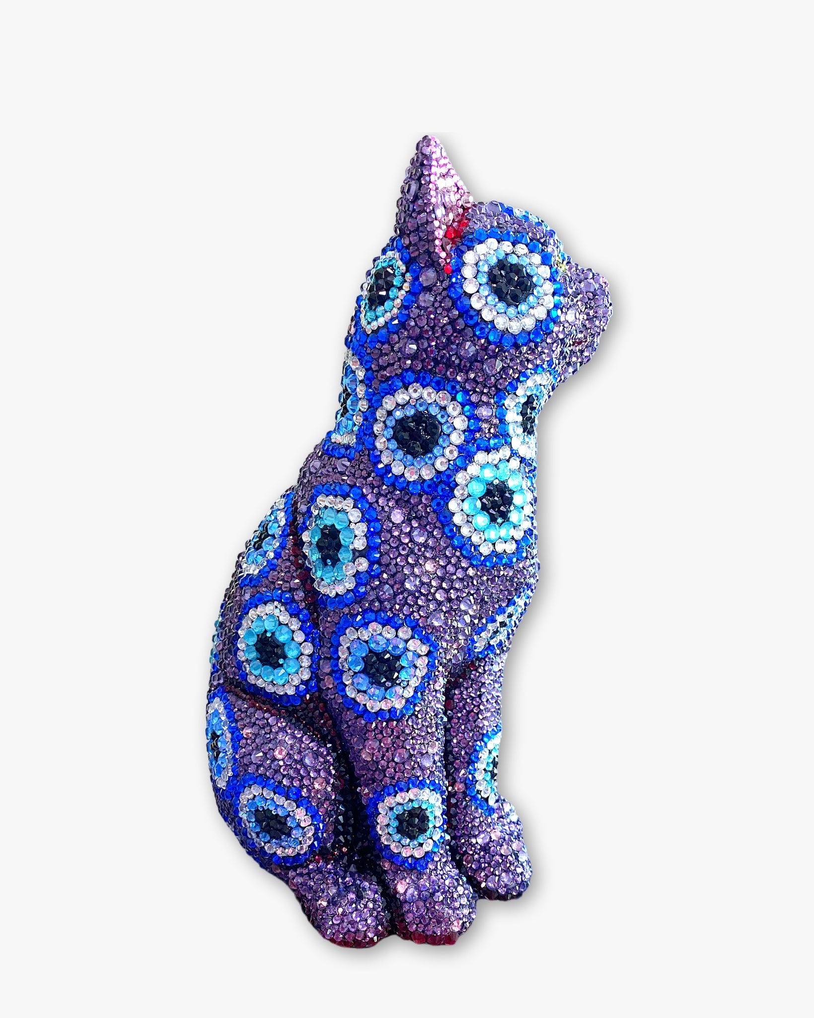 Amethyst Evil Eye Crystal Cat Sculpture - Heather Freitas - fine art home deccor
