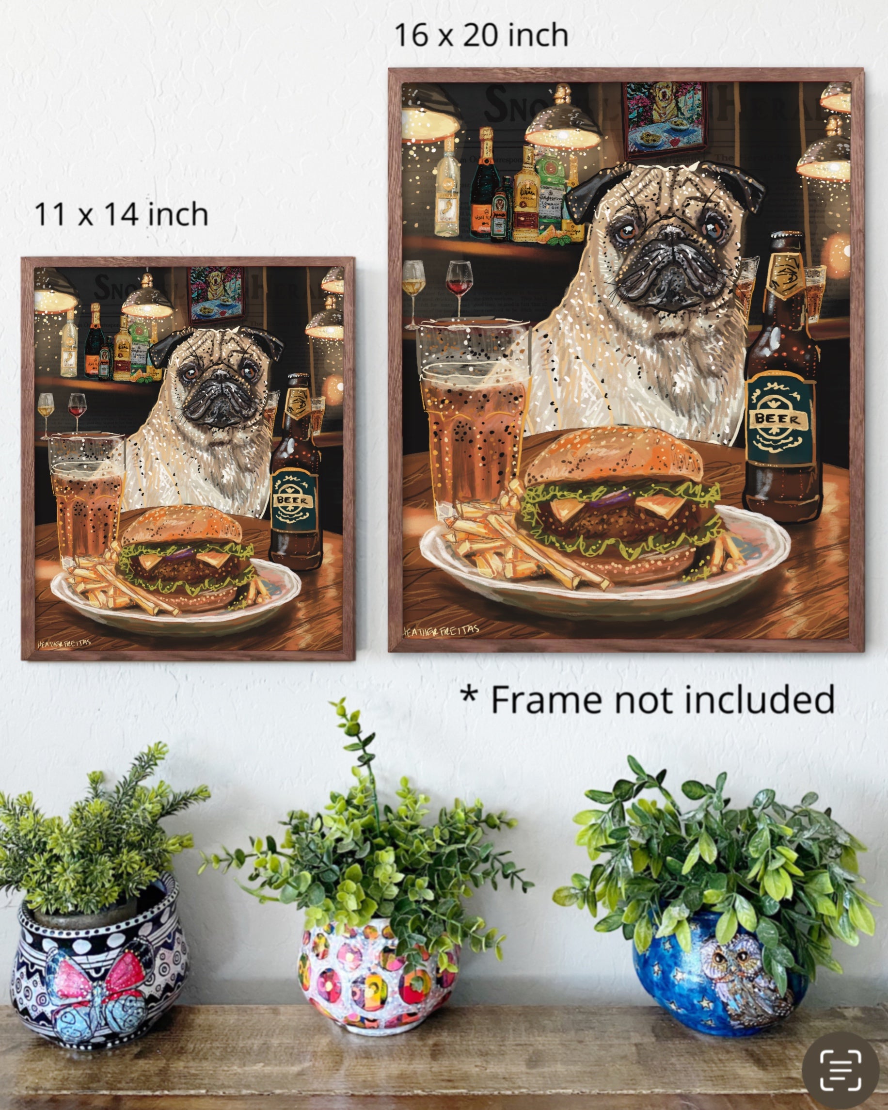 Pug - Build Your Own Ding Dog Paper Print