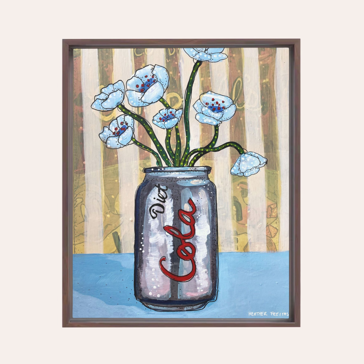 Diet Cola Framed Fine Art Canvas Print