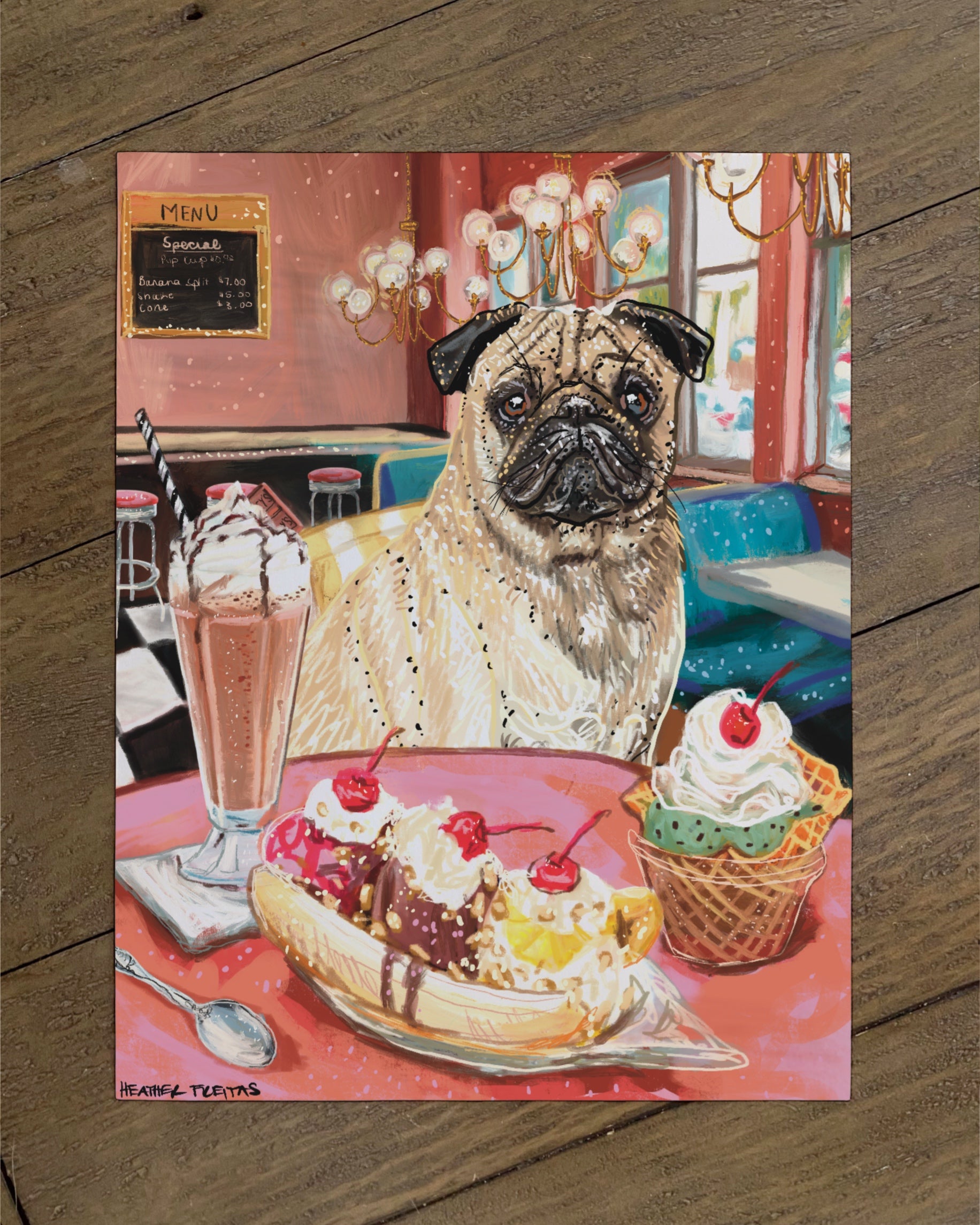 Pug - Build Your Own Ding Dog Paper Print