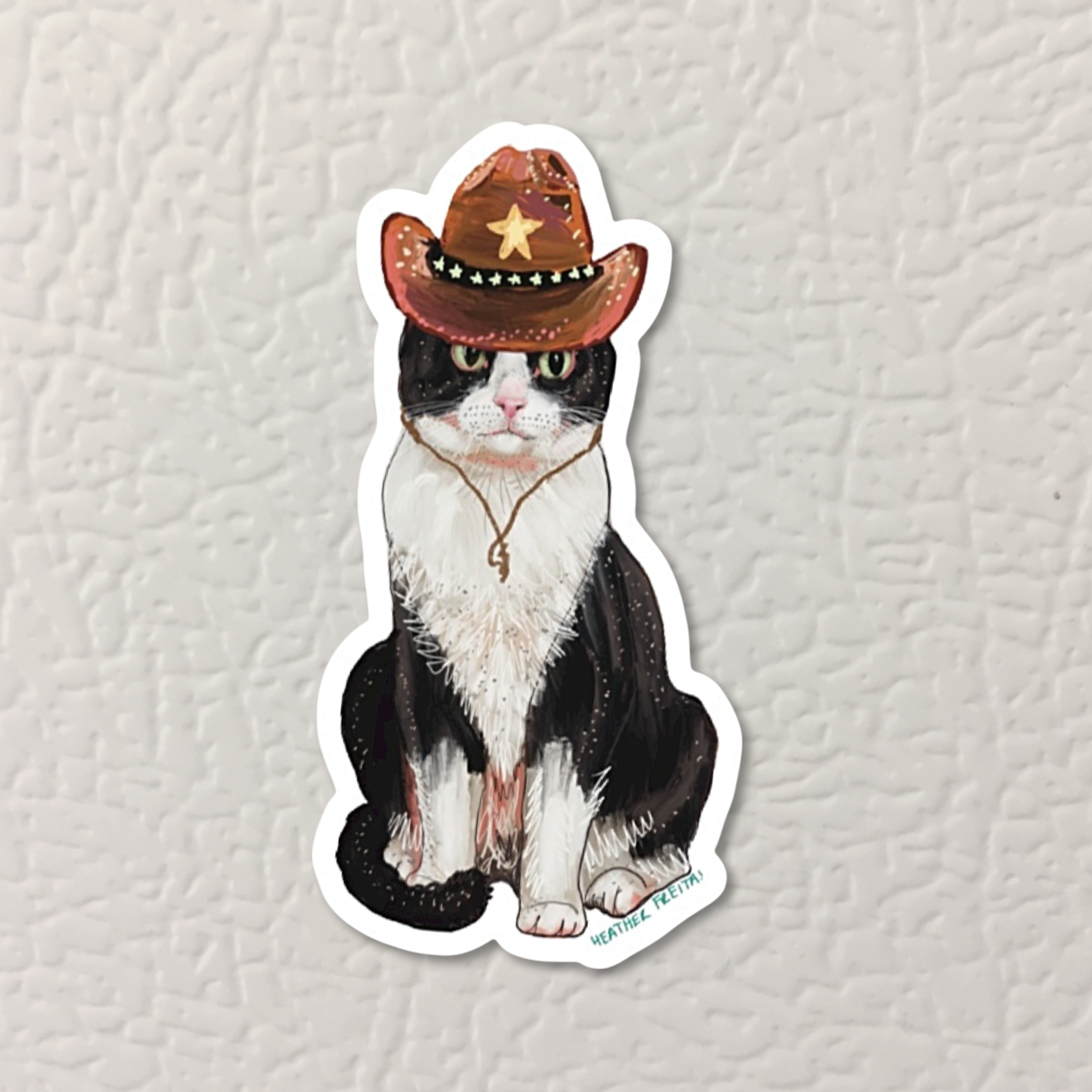 Cowboy Cat Magnet ( Die-Cut )