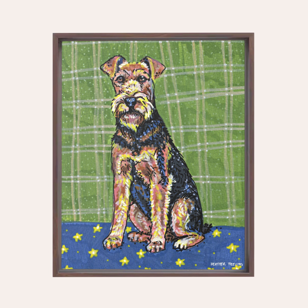 Airedale Terrier Framed Fine Art Canvas Print