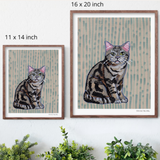 American Shorthair Cat Hand Signed Fine Art Print
