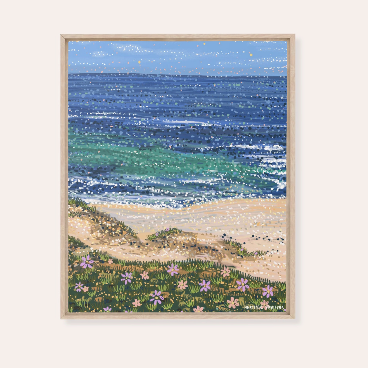 Daisy Tides Framed Fine Art Canvas Print
