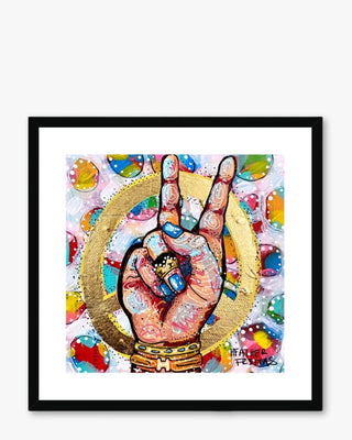 Peace, Love, Fashion & Gold Framed & Mounted Print