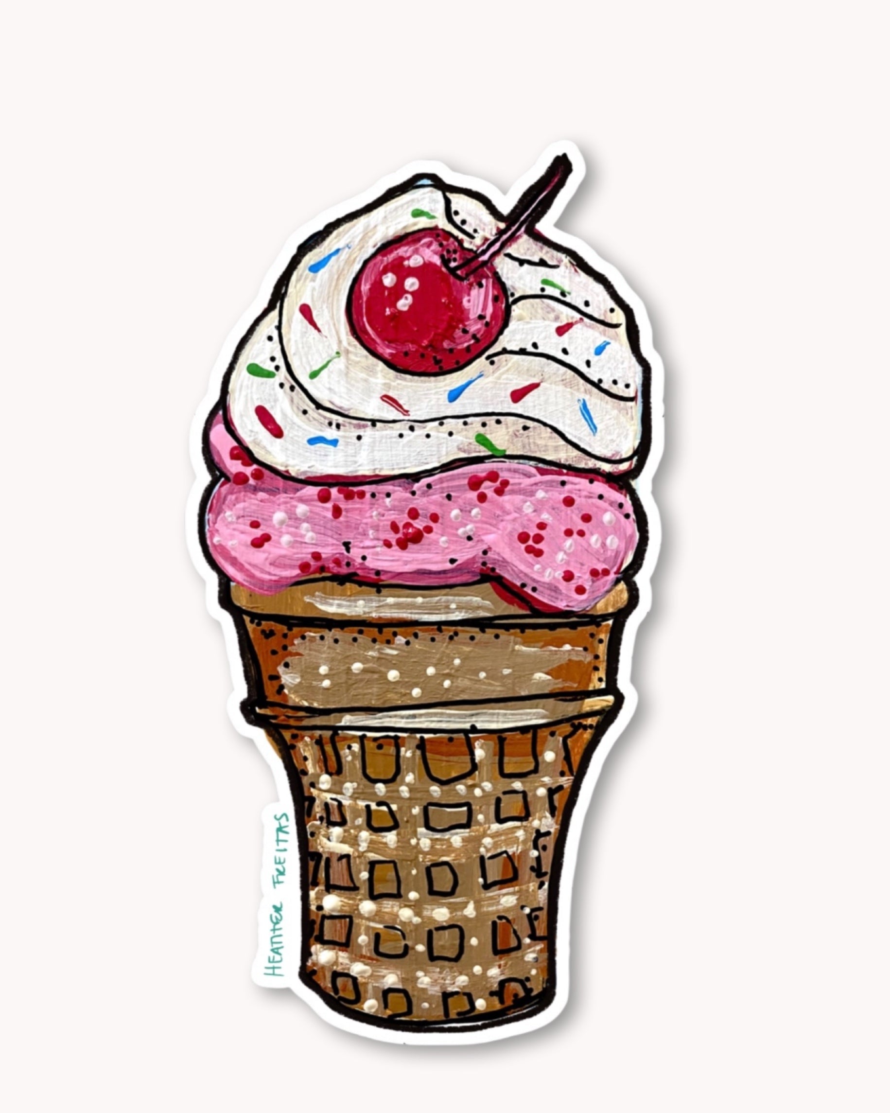 Strawberry Cone Sticker