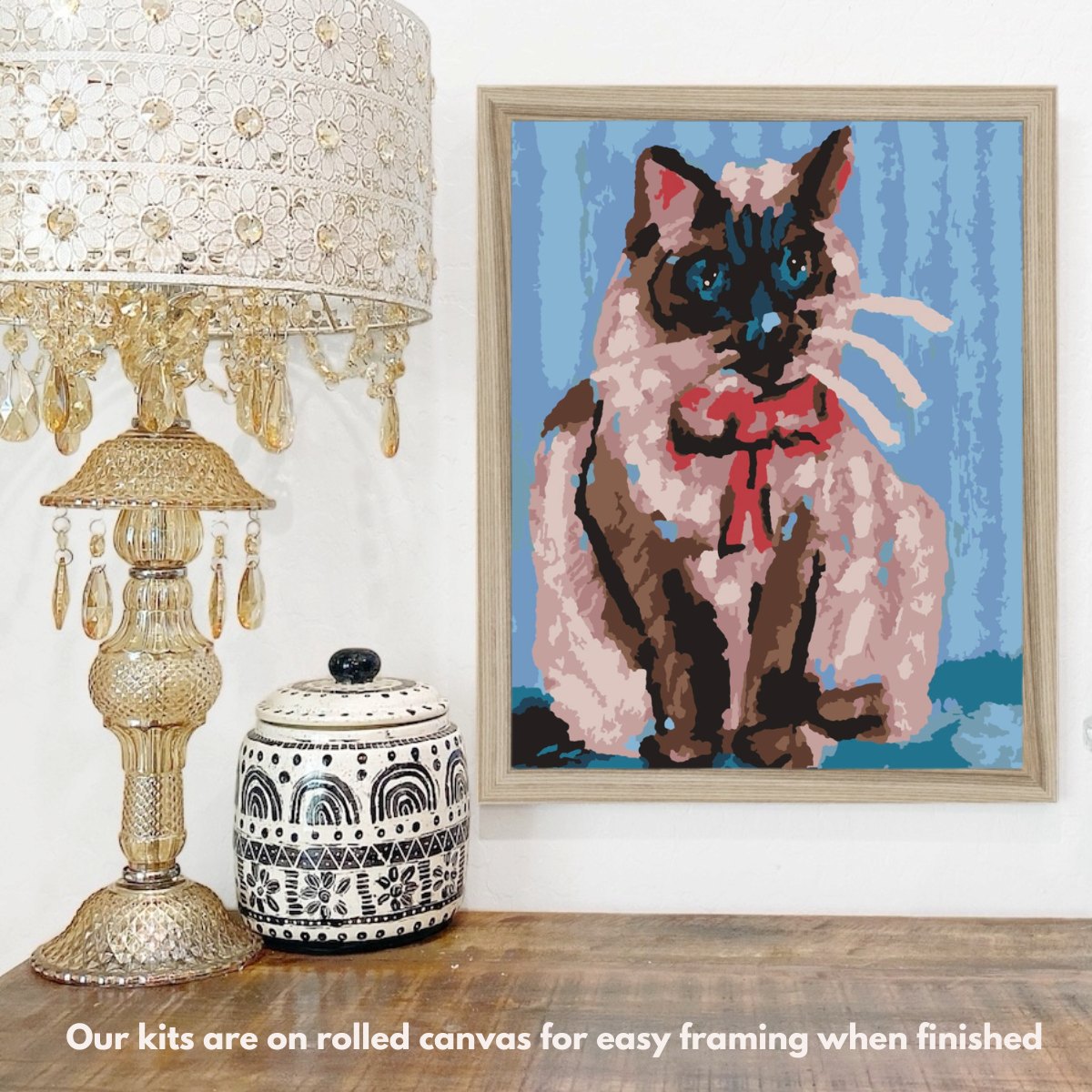 Cat With Bow - Paint by Numbers Kit