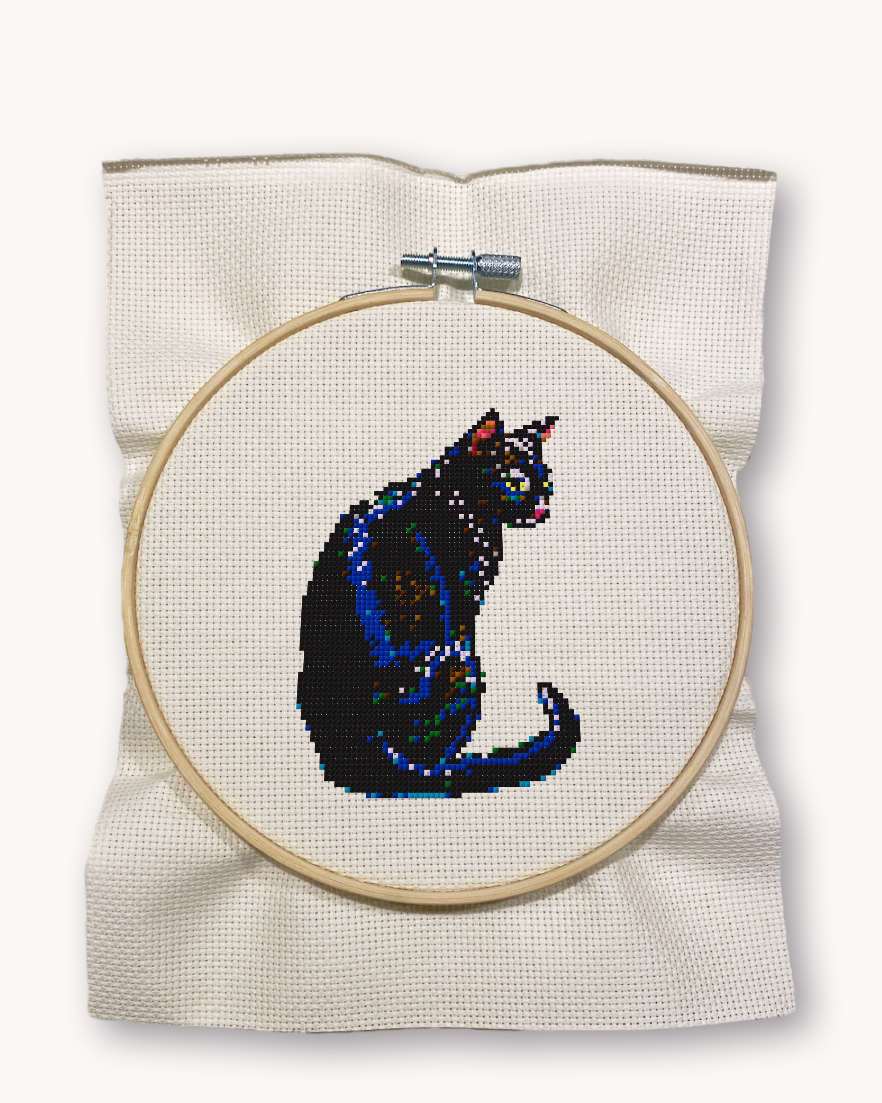 Black Cat Cross Stitch Kit ( LG 5 inch )