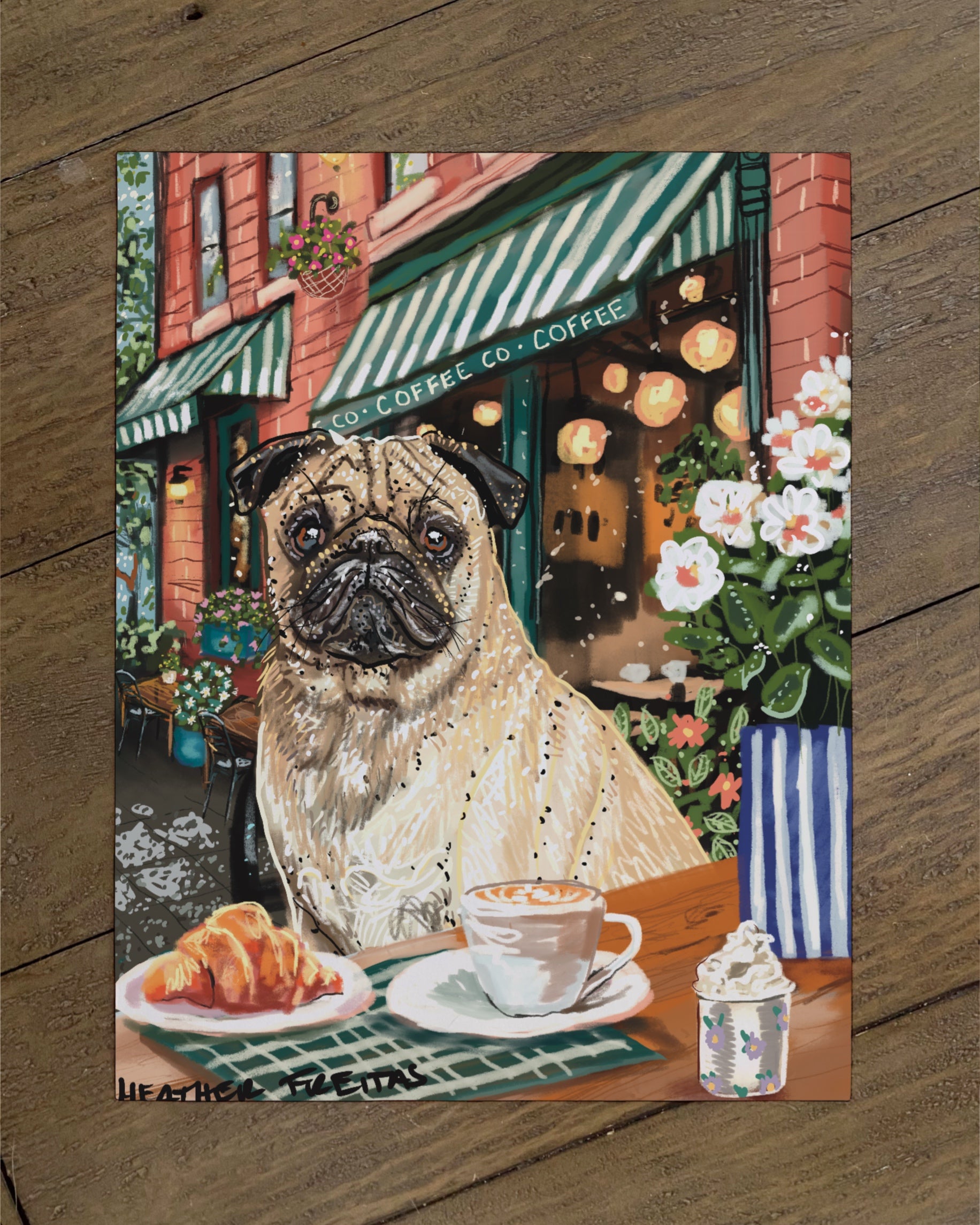 Pug - Build Your Own Ding Dog Paper Print