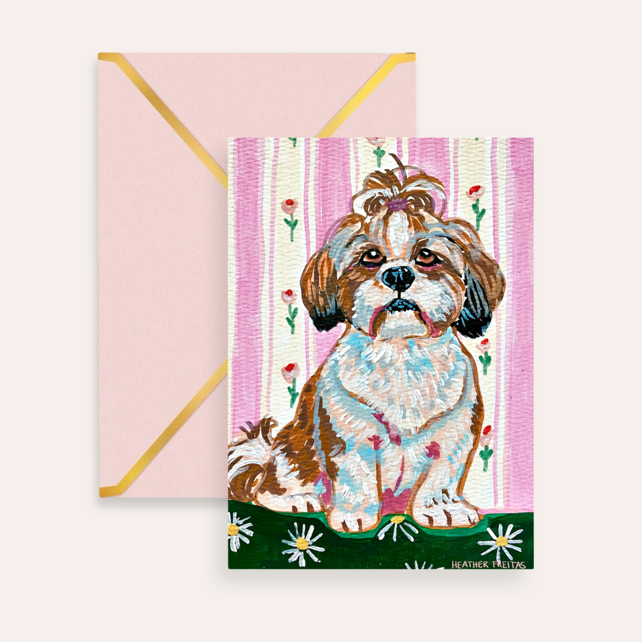 Shih Tzu Fine Art Greeting Card