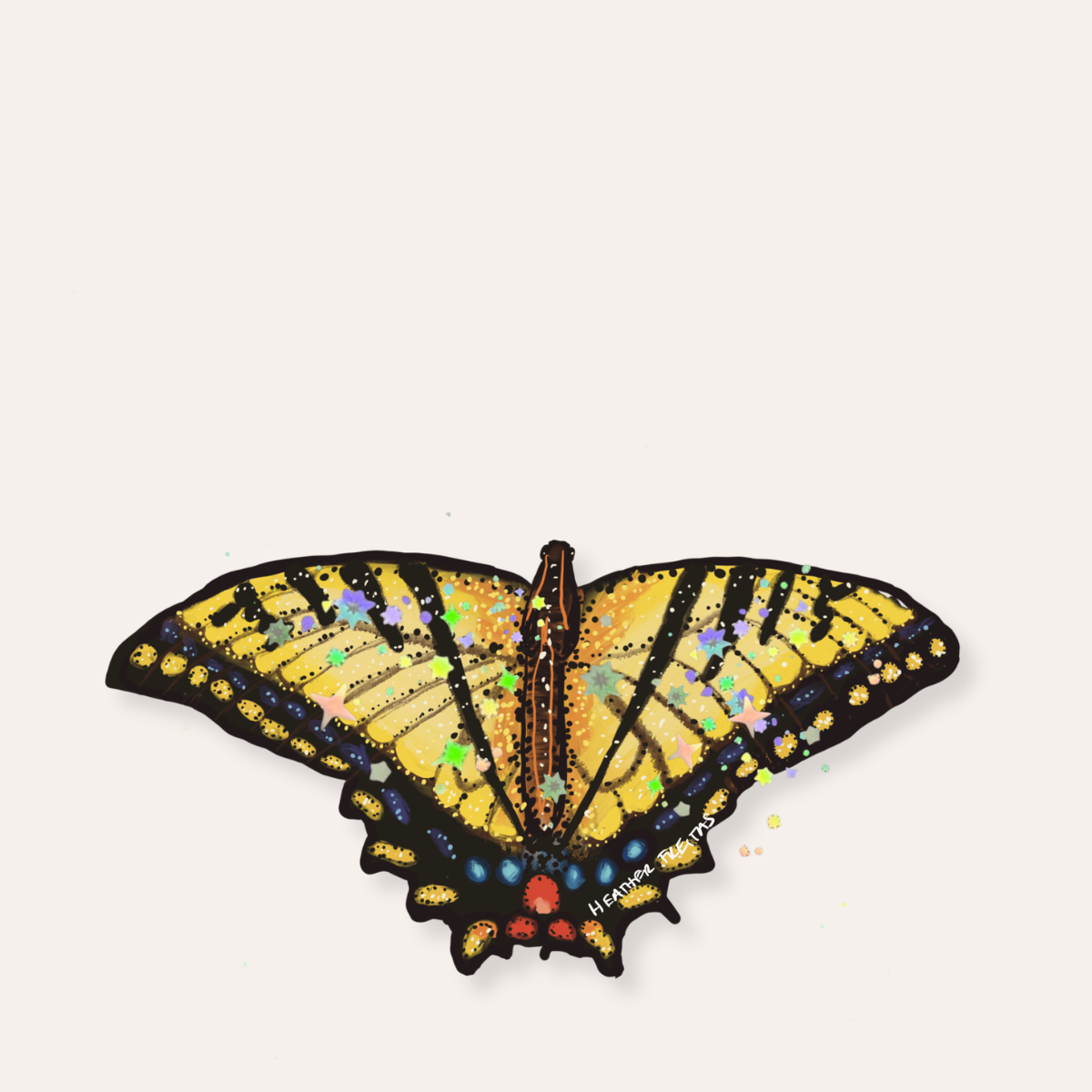 Yellow Swallowtail Butterfly Sticker