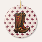 Cowgirl Boots Ceramic Ornament