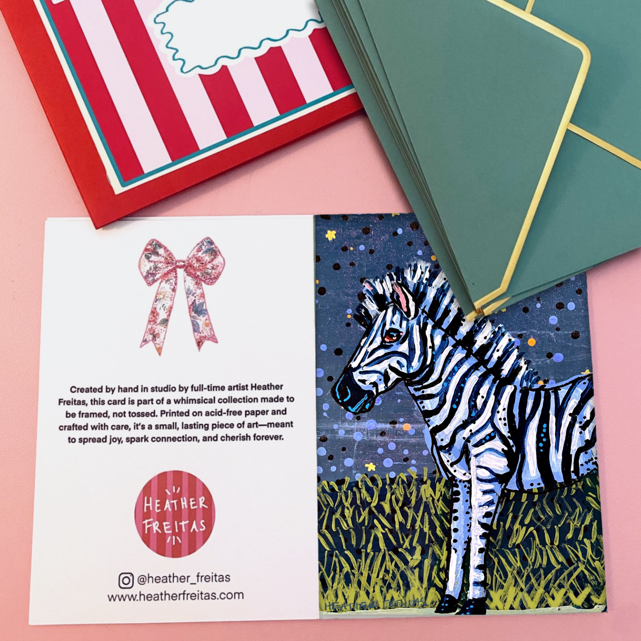 Starry Night Zebra Fine Art Greeting Card